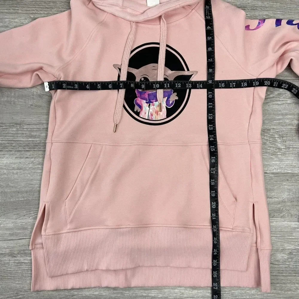 NWOT Athletic Works Customized “Philip” Pink Baby Yoda Hoodie Sweatshirt Men's_7